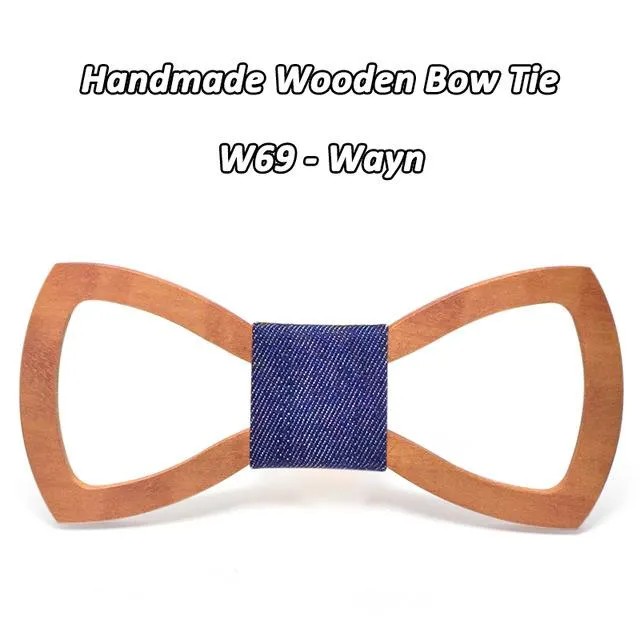 Engraved Butterfly Wooden Bow-tie