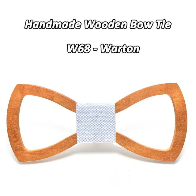 Engraved Butterfly Wooden Bow-tie