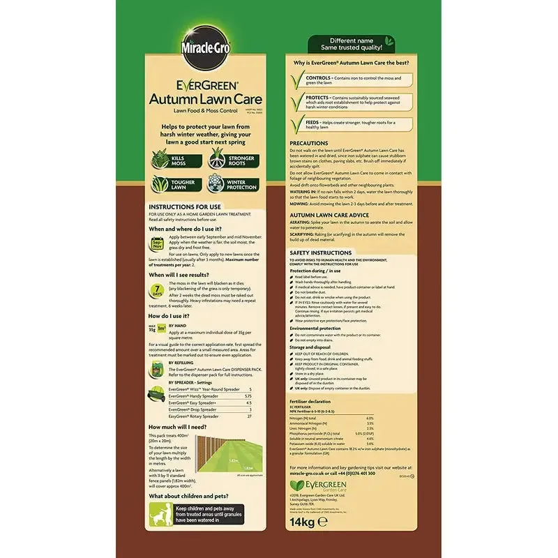 Evergreen Autumn Care Lawn Feed 360 Sq.M