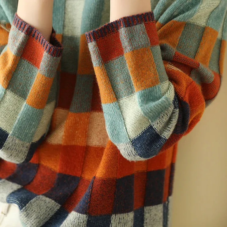 Ivyshape | Colourful Turtle-Neck Sweater